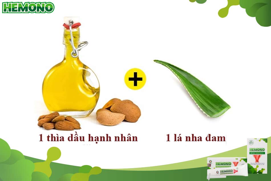 Kết hợp lá nha đam và dầu hạnh nhân