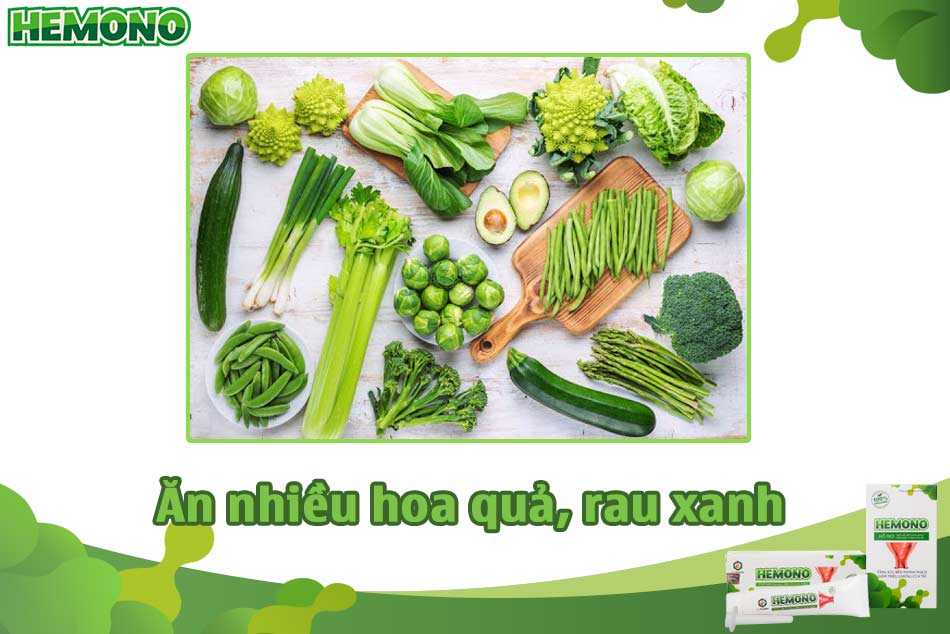 Ăn nhiều hoa quả, rau xanh