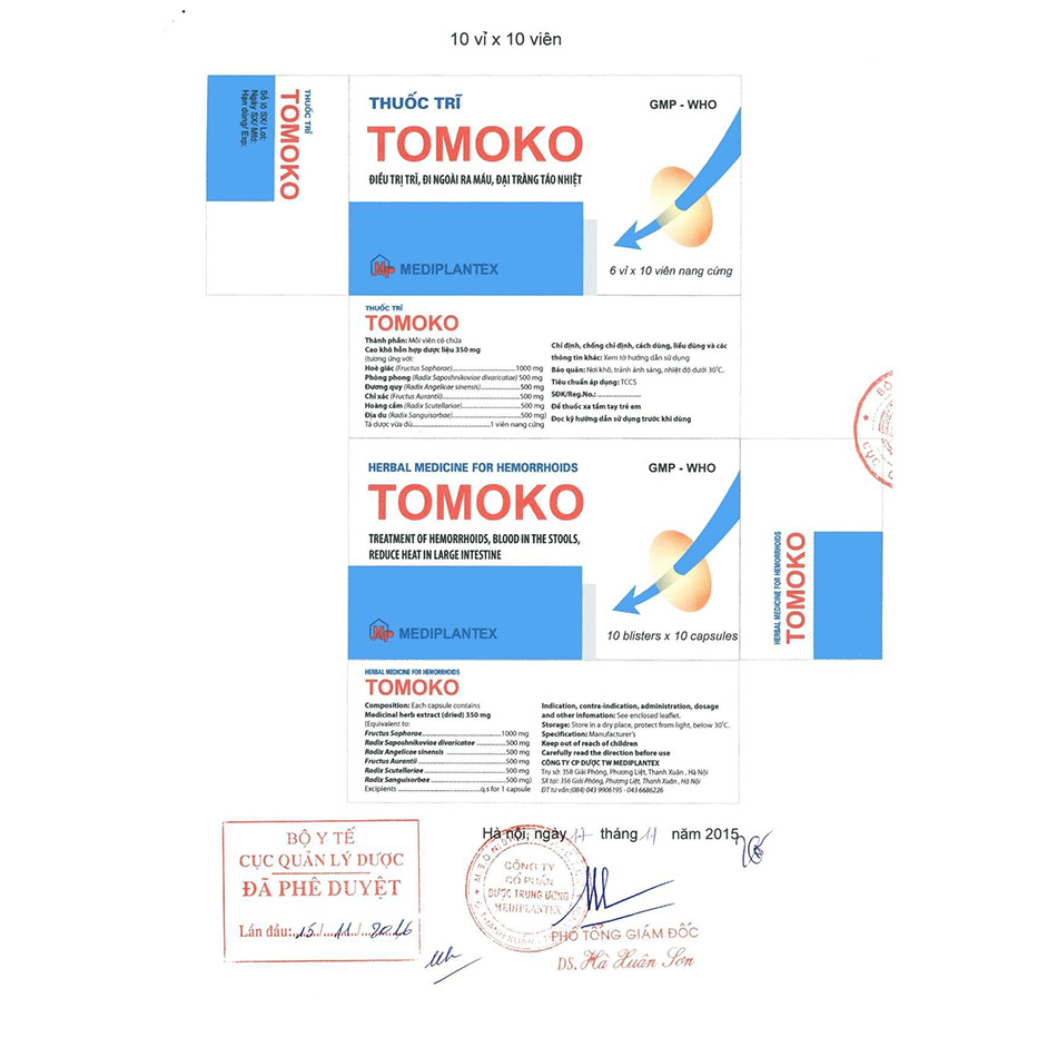 Thuốc điều trị trĩ Tomoko