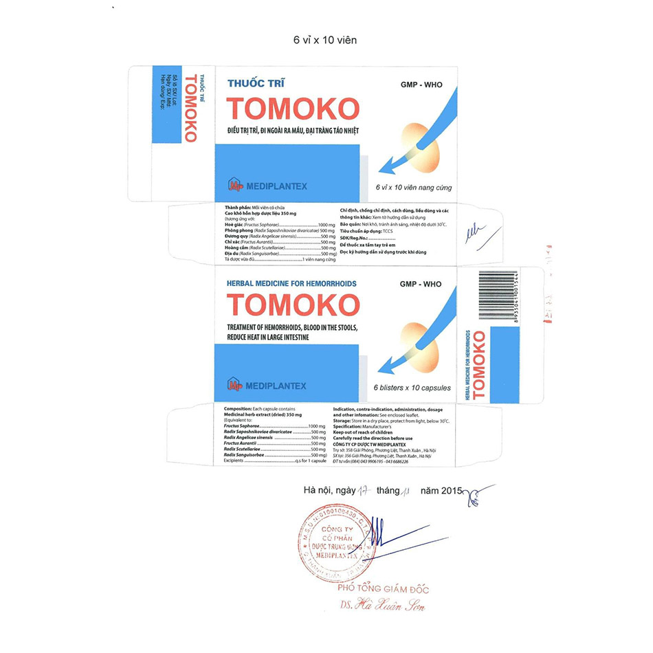 Thuốc điều trị trĩ Tomoko