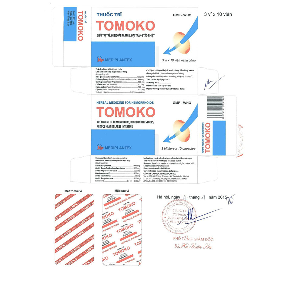 Thuốc điều trị trĩ Tomoko
